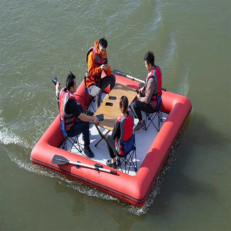 Inflatable Floating Lounge Boat Pvc Inflatable Boat Paddle Surfing Portable Fishing Boat For Outdoor activities Good Vibrations