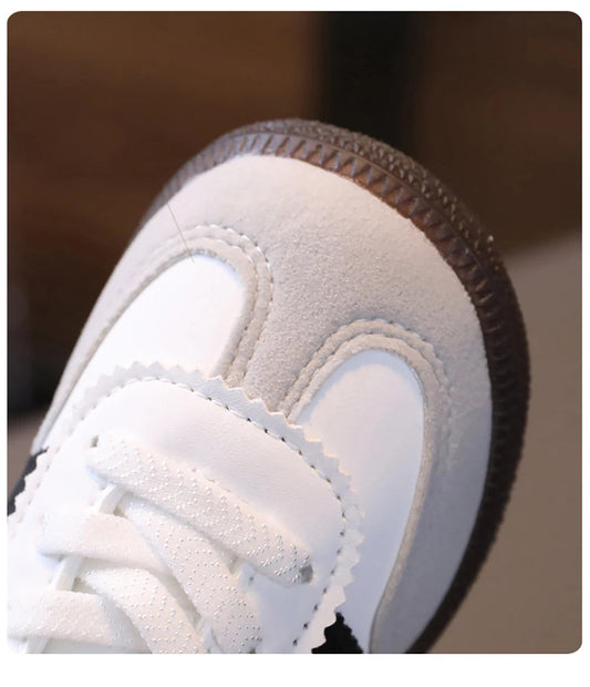 Fashion Sport Shoes For Children PU Leather Ergonomics Kids Sneakers Soft-soled Children's Sneakers Boy's Girl's Tennis Shoes Good Vibrations