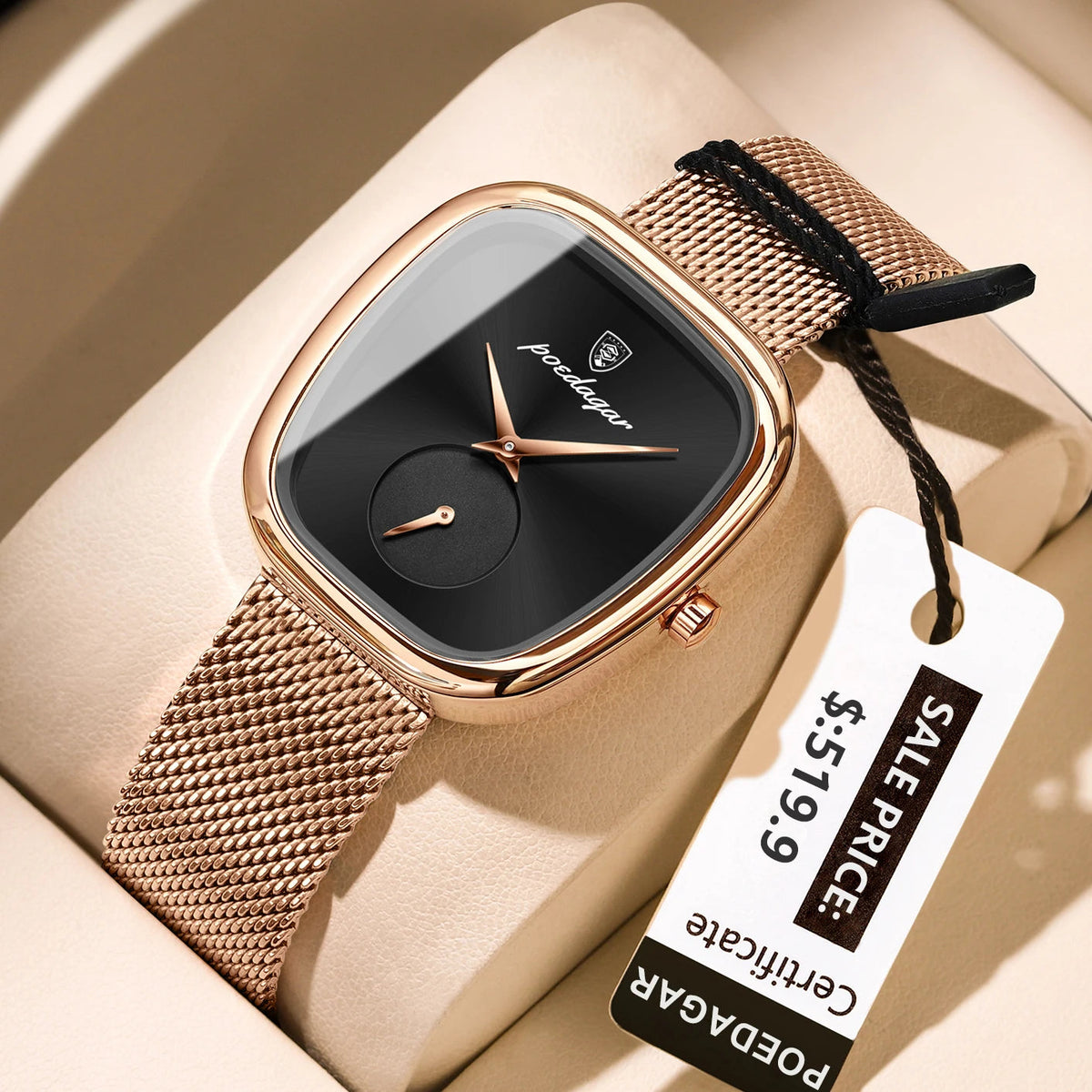 POEDAGAR Luxury Fashion Elegant Ladies Watch Waterproof Watch for Woman Mesh Stainless Steel Quartz Women's Watches Female Reloj Good Vibrations