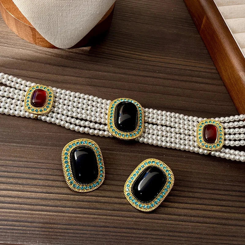 Modern Jewelry Luxury Temperament Geometry Simulated Pearl Necklace For Women Wedding Gifts Delicate Design Accessories Good Vibrations Adult Super Store