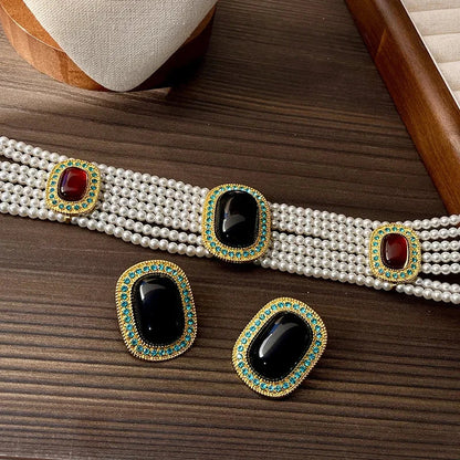 Modern Jewelry Luxury Temperament Geometry Simulated Pearl Necklace For Women Wedding Gifts Delicate Design Accessories Good Vibrations Adult Super Store