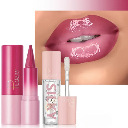 Silky Smooth Lipstick & Nourishing Lip Oil Set - Create Versatile Stunning Looks with Long-Lasting Hydration - Ideal for Effortl Good Vibrations