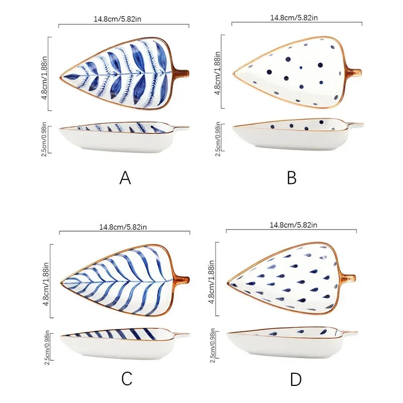 Creative leaf saucer cold dish restaurant household ceramic plate for restaurant banquet Good Vibrations