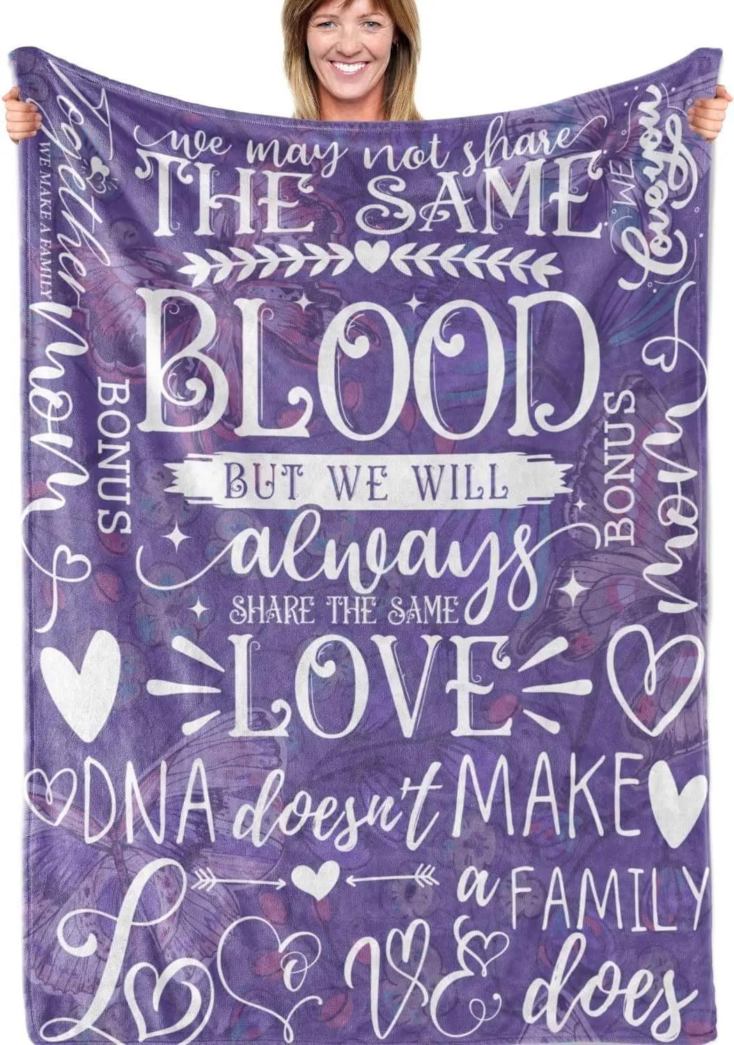 Bonus Mom Stepmom Gifts Blanket - Soft Throw Mother's Day Birthday for Stepmother Good Vibrations