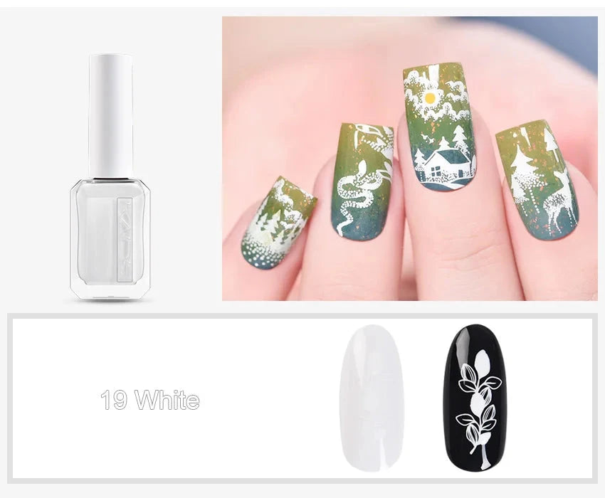 KADS Professional 11ml 24 Colors Nail Stamping Polish Gold Silver Nails Art Varnish for Stamping Plate DIY Nail Printing Polish Good Vibrations