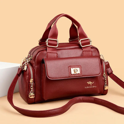 Luxury Designer Purse and Handbag Fashion High Quality Women's Shoulder Bag Large Capacity Soft Leather Locomotive Crossbody Bag Good Vibrations