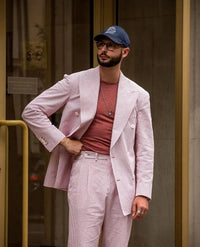 Men's Striped Suit Two Piece Suit Elegant Fashion Suit Business Casual Work Wear Party Dress Men's Commuter Wear Men's Clothing Good Vibrations