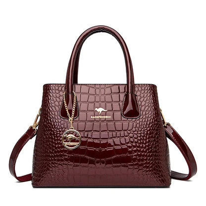 Luxury Patent Leather Crossbody Bags Women Crocodile Pattern Sac 2024 Large Capacity Ladies Shoulder Tote Bags Designer Purse Good Vibrations