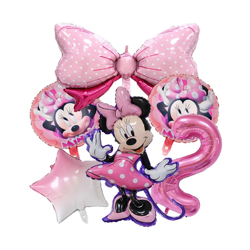 Disney Pink Minnie Mouse One Year Old Birthday Party Supplies Cup Plate Kids Girl Birthday Party Decor Disposable Tableware Set Good Vibrations