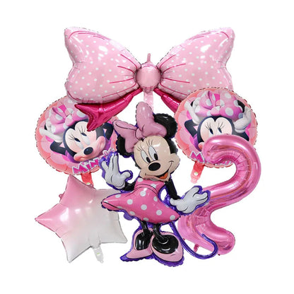 Disney Pink Minnie Mouse One Year Old Birthday Party Supplies Cup Plate Kids Girl Birthday Party Decor Disposable Tableware Set Good Vibrations