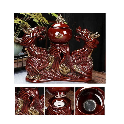 Automatic Chinese Kung Tea Fu Set, Bone Teapot China and Tea Set, Cup Travel Teapot, Holiday Gifts, High-end Good Vibrations