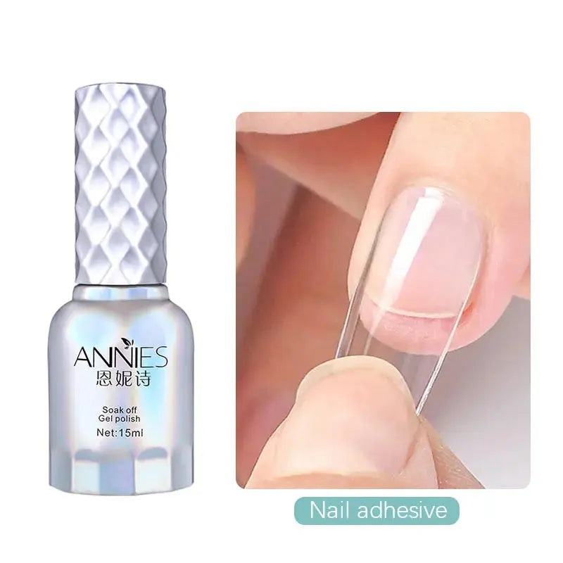 Strong Nail Glue for Acrylic Nail Tips-Fake, Brush On, Quick Dry, Easy Application Durable & Long-Lasting Fast Glue False Nails Good Vibrations