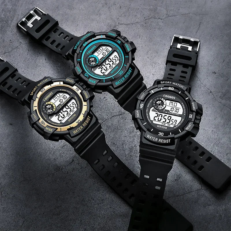 Fashion Sport LED Electronic Watches For Men Luxury Waterproof Luminous Military Watch Man Multifunction Colorful Digital Clock Good Vibrations