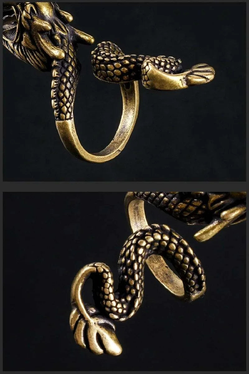 Retro Dragon Cigarette Holder Ring Rack Finger Clip Bronze Opening Adjustable Ring Cigarette Holder Cigarette Clip Smoking Gift Good Vibrations Adult Super Store