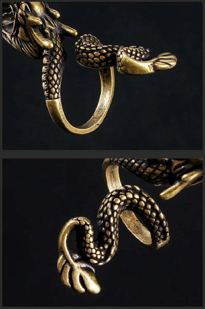 Retro Dragon Cigarette Holder Ring Rack Finger Clip Bronze Opening Adjustable Ring Cigarette Holder Cigarette Clip Smoking Gift Good Vibrations Adult Super Store