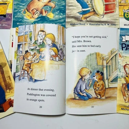 8 Books/set English Picture Book I Can Read Paddington Cartoon Storybook Kids Early Education Children's Learning Book Add Audio Good Vibrations