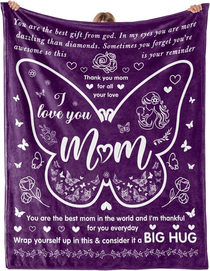 Gifts from Daughter Son for Mother's Day Birthday Mom Gifts Anniversary Unique Gifts for Mom Super Soft Flannel Throw Blankets Good Vibrations