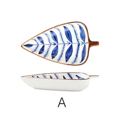 Creative leaf saucer cold dish restaurant household ceramic plate for restaurant banquet Good Vibrations
