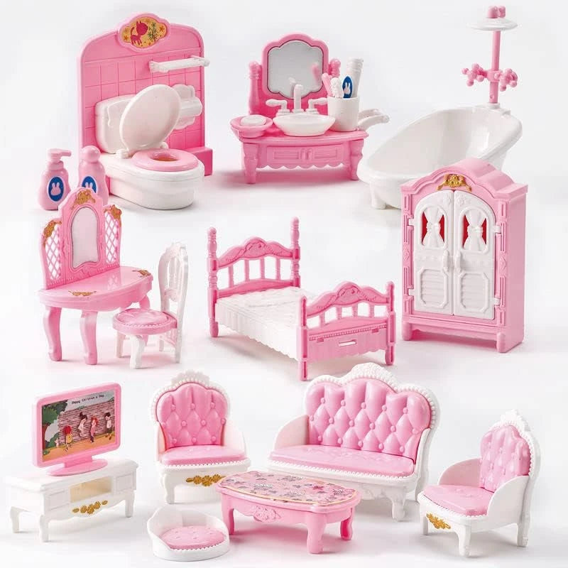 1:12 Miniature Home Furniture Set, Doll Accessories For Bedroom, Living Room, Kitchen And Bathroom, Doll House Accessories, Gift Good Vibrations