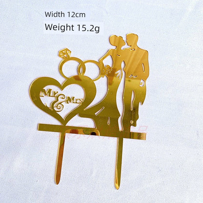 Valentine's Day Cake Plug-in Wedding Anniversary Wedding Proposal Acrylic Cake Insertion Dress up Card Baking Ornaments Good Vibrations