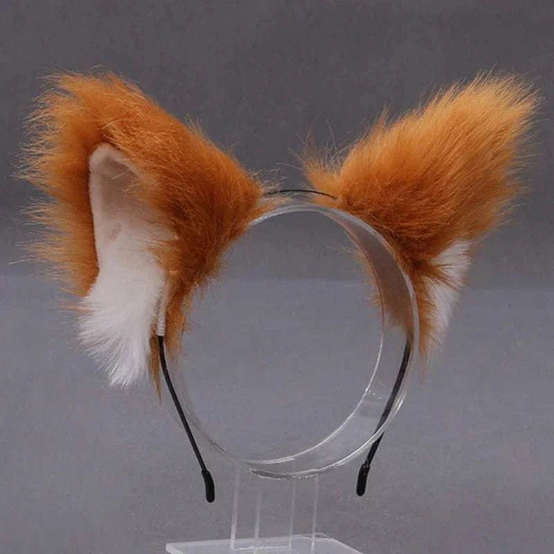 Lolita Animal Cat Fox Ear Hair Hoops Cosplay Faux Fur Hairband