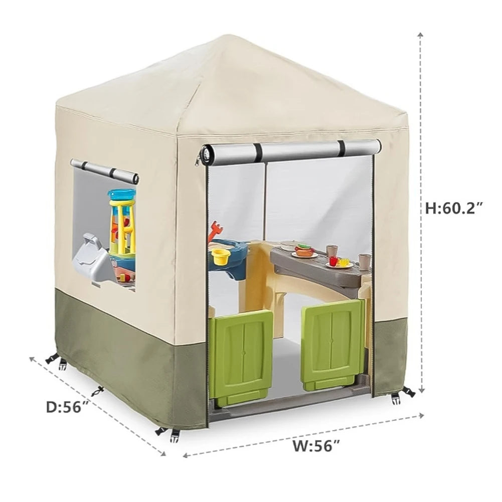 Outdoor Kids Playhouse Cover,Waterproof Cover Suitable Garden Waterproof And Sun-proof Children's Toy House Protective Cover Good Vibrations