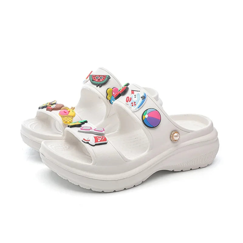 Sandals for Women 2023 Korean Wedge Platform High Heels Ladies Shoes Outdoor Beach Peep Toe Non-slip Sandalias De Mujer Good Vibrations