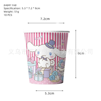 Cinnamoroll Theme Party Supplies Kids Birthday Christmas Decorations Gift Bag Ballons Banner Cake Topper Tableware Accessories Good Vibrations