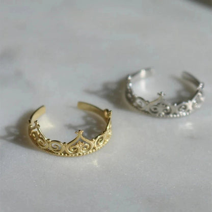Crown Rings ,Jewelry For Women Girls , Princess Crown, Fashion Wedding Party Accessories, Silver Plated, Anneliese's Ring Gifts Good Vibrations Adult Super Store
