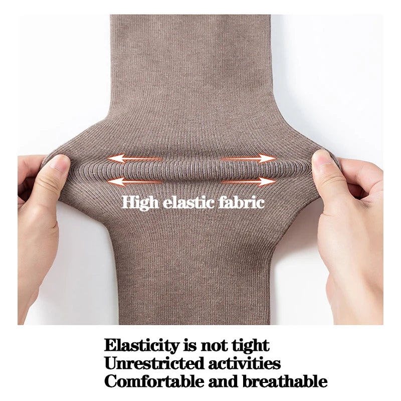 Home Wear Pregnant Women Leggings Cotton Vertical Stripes Autumn Winter Plus Fleece Thickened Warm Belly Support Tights Good Vibrations