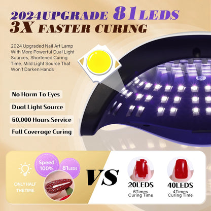 DianaBeauty 380W LED UV Lamp Dryer for Nails Gel Polish Drying Lamp with 4 Timer Setting Auto Sensor Professional Nail Light Good Vibrations