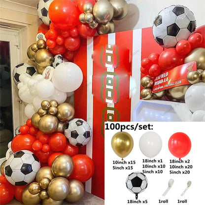 Wedding Birthday Party Decor 4D Gold 4D Soccer Red Blue Latex Balloon Garland Arch Holiday Event Baby Shower Backgound Decor Good Vibrations