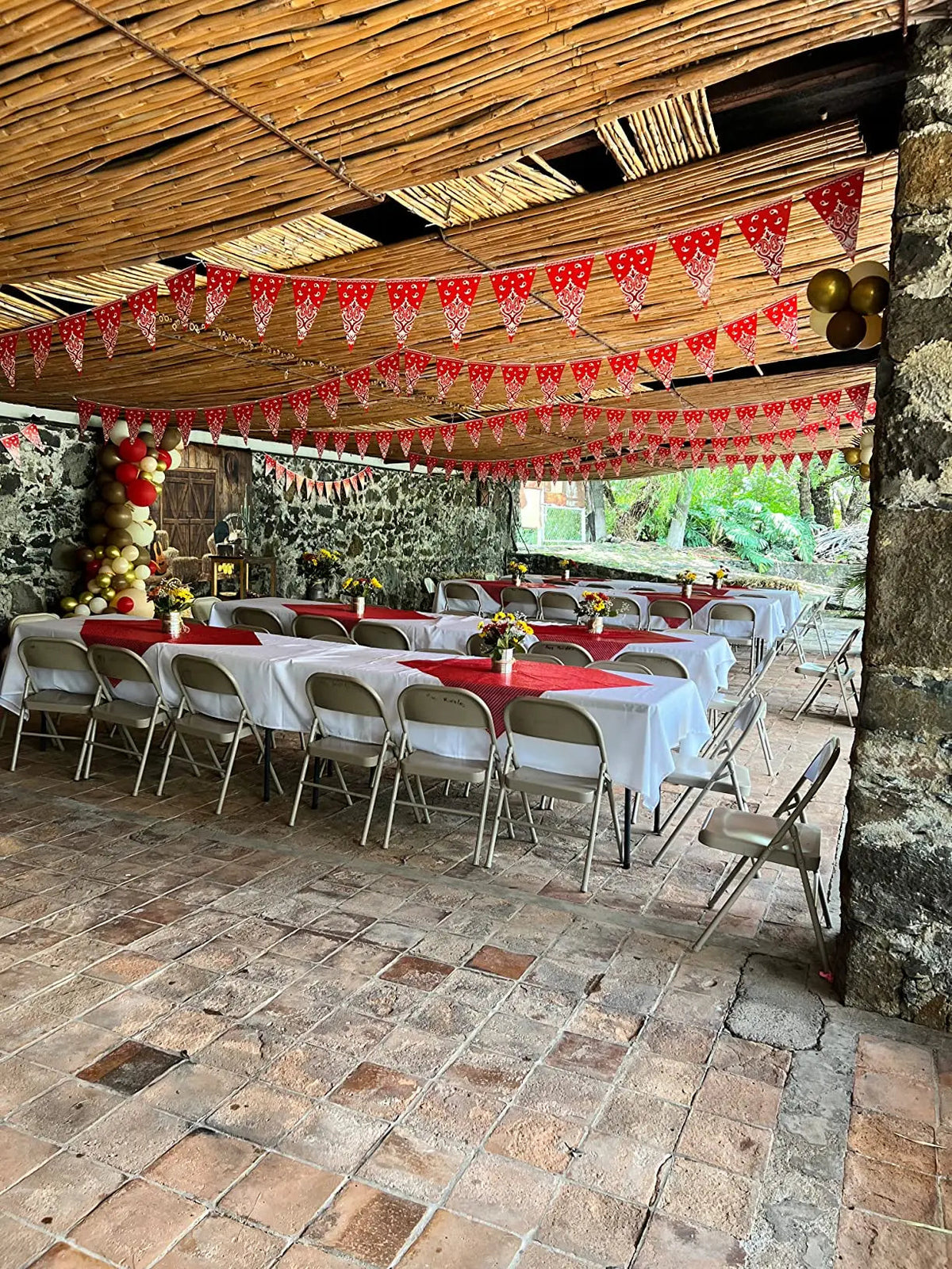 Western Cowboy Party Decorations 3 m Bandana Pennant Banner Wild West Decor Western Cowboy Themed Country Party Decor Supplies Good Vibrations
