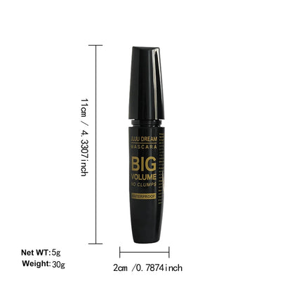 Black Mascara Thickening - Long-Lasting, Volumizing , Fiber Formula with 360° Spiral Brush Waterproof Liquid Fiber Mascara Good Vibrations