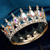 Queen King Wedding Crown Round Tiaras and Crowns Bride Diadem Birthday Party Cake Topper Jewelry Hair Accessory Good Vibrations