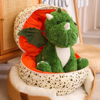2 In 1 Dinosaur Plush Green Baby Dino In A Dragon Egg Stuffed Toy Cute Hugging Sleeping Doll Christmas Halloween Gifts For Gifts Good Vibrations