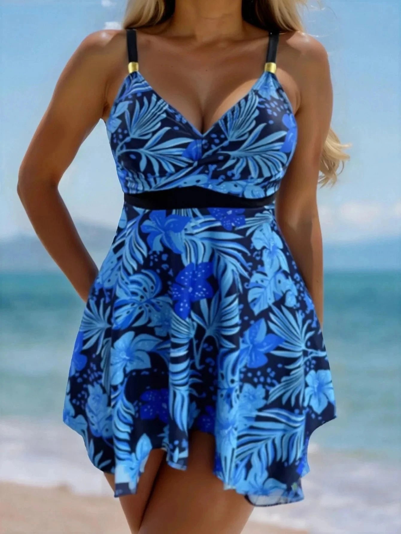 New 2025 Tankini Swimsuit Set Slim Fit Separate Skirt Style Women's Swimwear Four Corner Pants Cross Border Ladies Bikini Good Vibrations