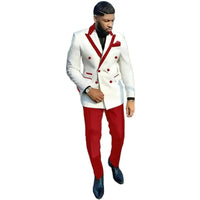 White Red Mens For Wedding Peaked Lapel Formal Groom Man Tuxedos Tailore Made Pants Suits Good Vibrations