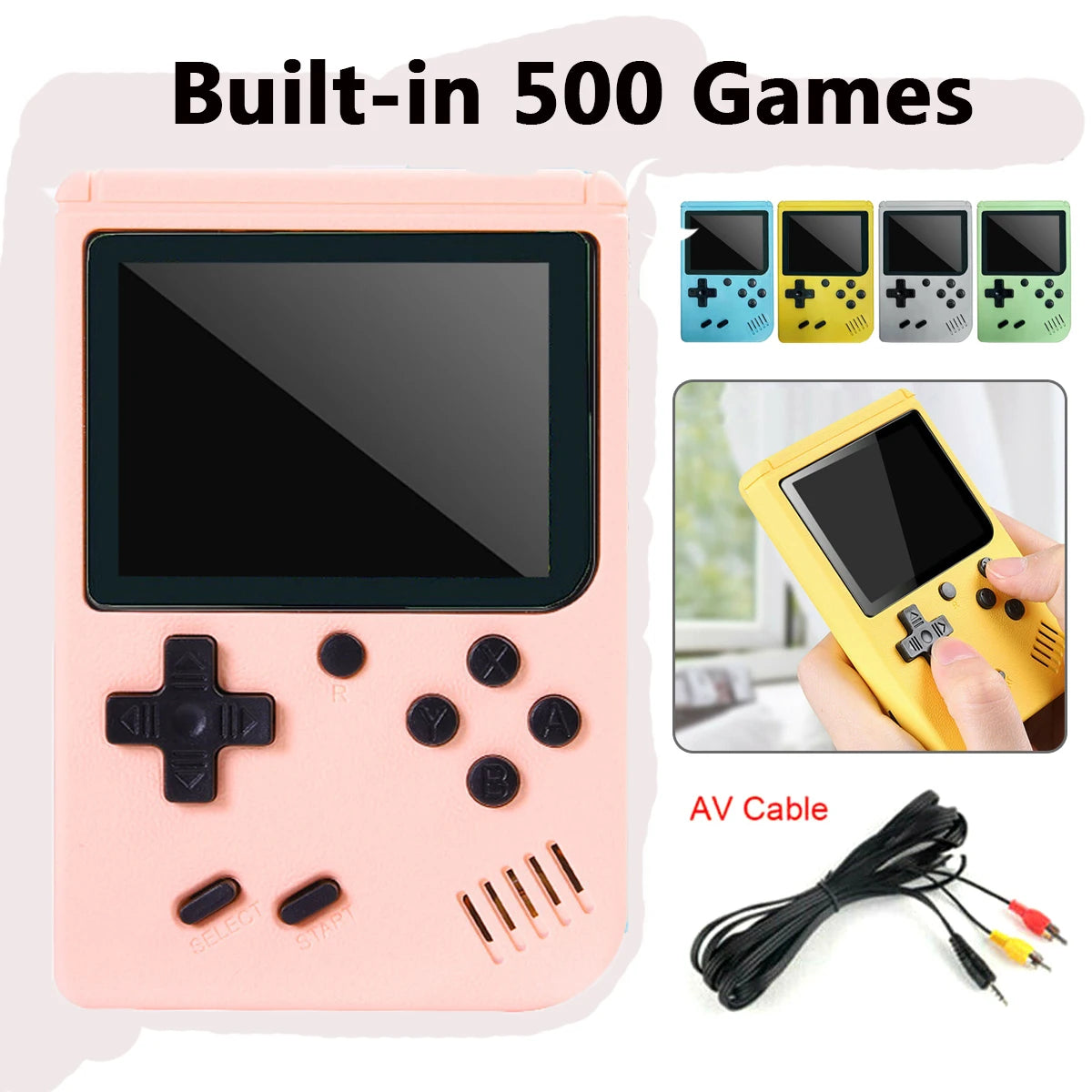 Built-in 500+ Classic games 5 inch arcade retro Console games console for Game boy Emulator TV Video Game Handheld Game Player Good Vibrations