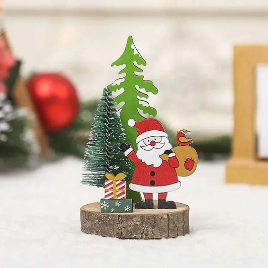Christmas Wooden Ornaments Xmas Tree Pendant Santa Claus Crafts Table Decor Christmas Tree Decor Xmas Gifts New Year 2024 Good Vibrations