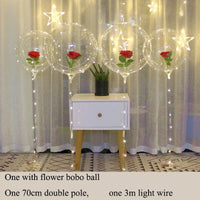 Creative Balloon Rose Flower Bouquet Wedding Decoration Bobo Ball LED Glowing Column Decoration Scene Birthday Party Room Layout Good Vibrations