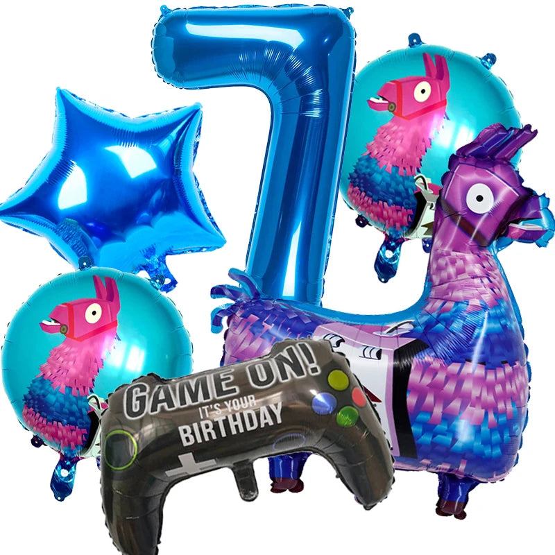 Video Game Fortnitions Birthday Party Decoration Cartoon Alpaca Llama Plate Tablecloth Baby Shower Kids Favors Party Supplies Good Vibrations