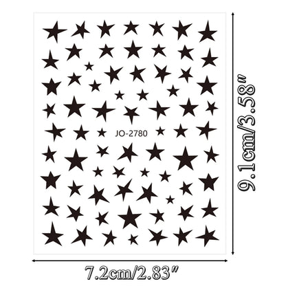 3/6/12 Sheets Star Nail Stickers Set – Neon Laser Color Self-Adhesive Decals DIY Gel Acrylic Nail Art Decoration Good Vibrations