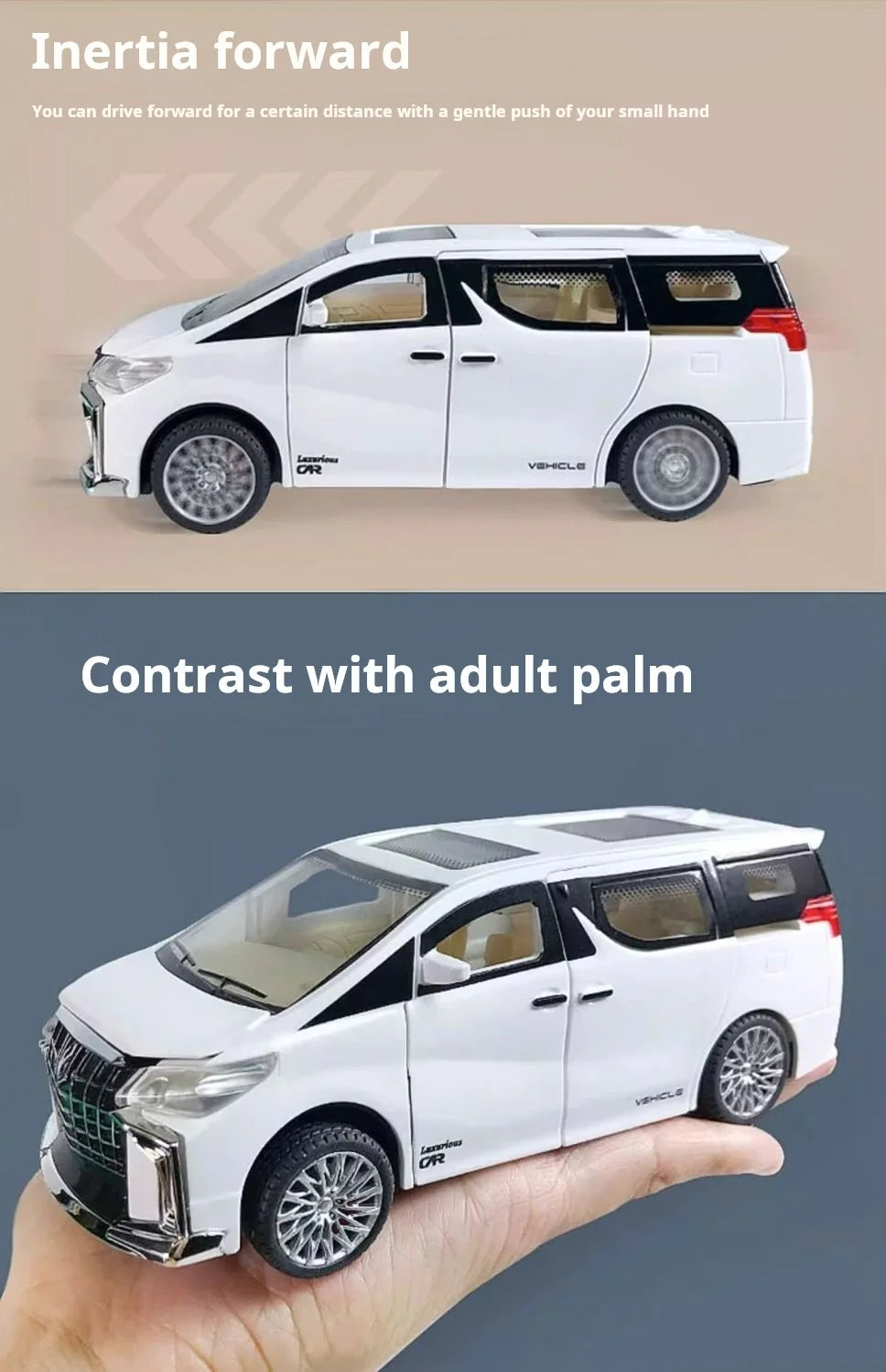 1:32 Children's Inertia Pull-back Car Toy with Lighting Sound Simulation Commercial Car Model Boy Gift Toy Car Kids Holiday Gift Good Vibrations