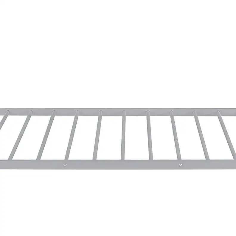 Twin Over Twin Bunk Bed Metal Bed Frame Stackable Bunker Bed for Teenagers Adults With Removable Ladder Safety Guardrail Good Vibrations