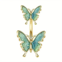 Bobisty 1PC 316L Surgical Stainless Steel Belly Button Ring Dangle for Women Navel Rings Cute Butterfly Clicker Belly Piercing Good Vibrations Adult Super Store