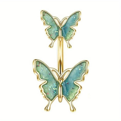 Bobisty 1PC 316L Surgical Stainless Steel Belly Button Ring Dangle for Women Navel Rings Cute Butterfly Clicker Belly Piercing Good Vibrations Adult Super Store