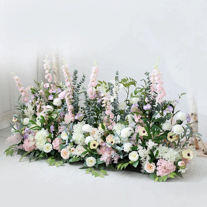 2m Rose Delphinium Flower Row Wedding Artificial Table Floral Commercial Plaza Partition Hotel Scene Layout Floor Flowers Decor Good Vibrations