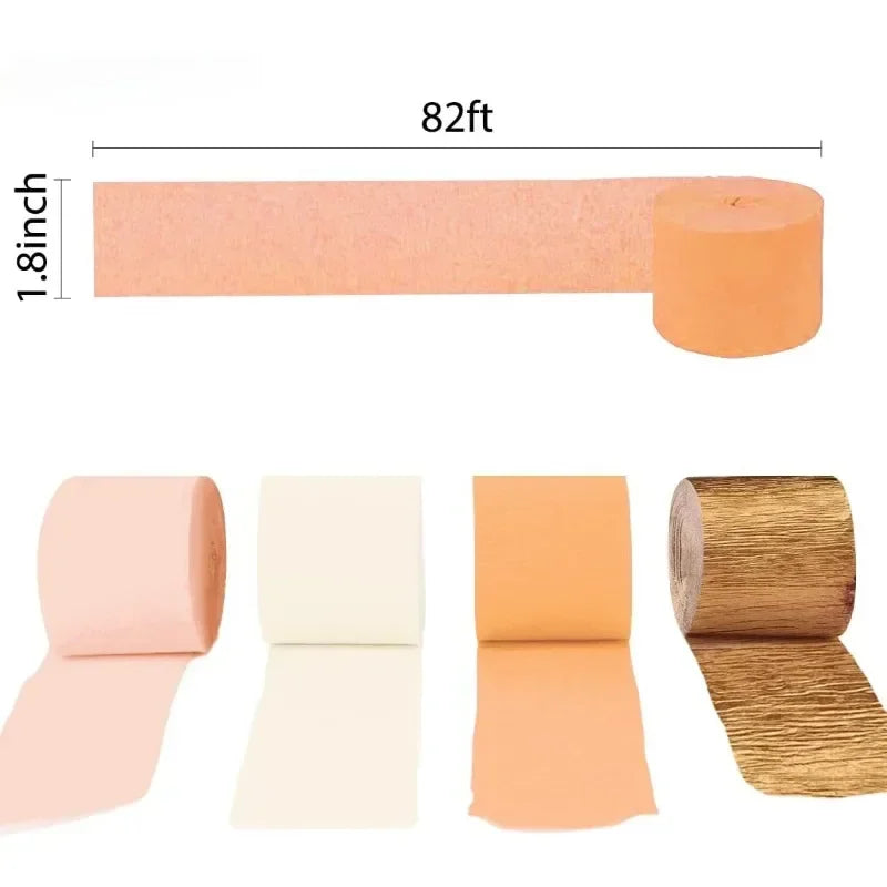 Fall Wedding Decor Gold Orange Pink Beige Crepe Paper Streamers Boho Party Decoration for Wedding Bachelorette Birthday Supplies Good Vibrations