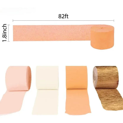 Fall Wedding Decor Gold Orange Pink Beige Crepe Paper Streamers Boho Party Decoration for Wedding Bachelorette Birthday Supplies Good Vibrations